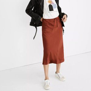 Brand New Madewell Drawstring Midi Slip Skirt